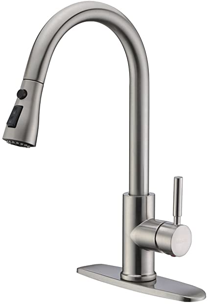 Single Handle Brushed Nickel Kitchen Faucet